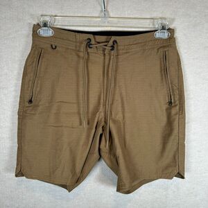 Roark Layover Traveler Shorts Mens Size 28 Khaki Drawstring Utility Travel